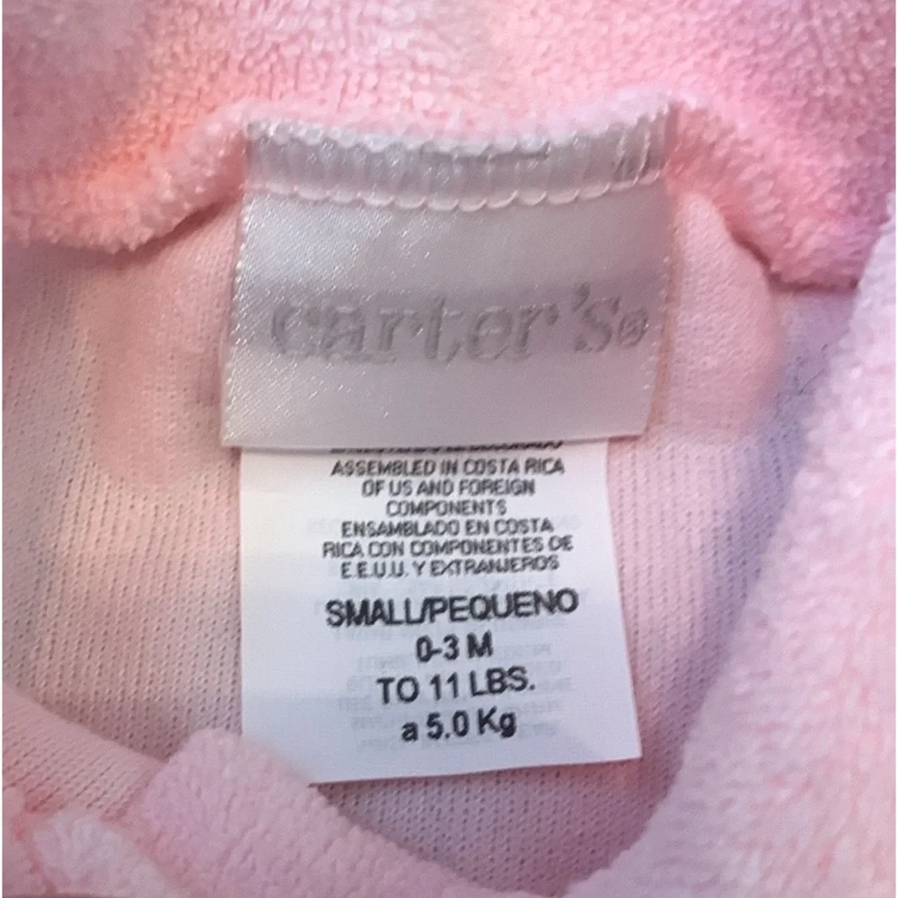 Carter’s Vintage Floral Footie Pajamas Cotton Polyester 0-3 Months Pink Purple